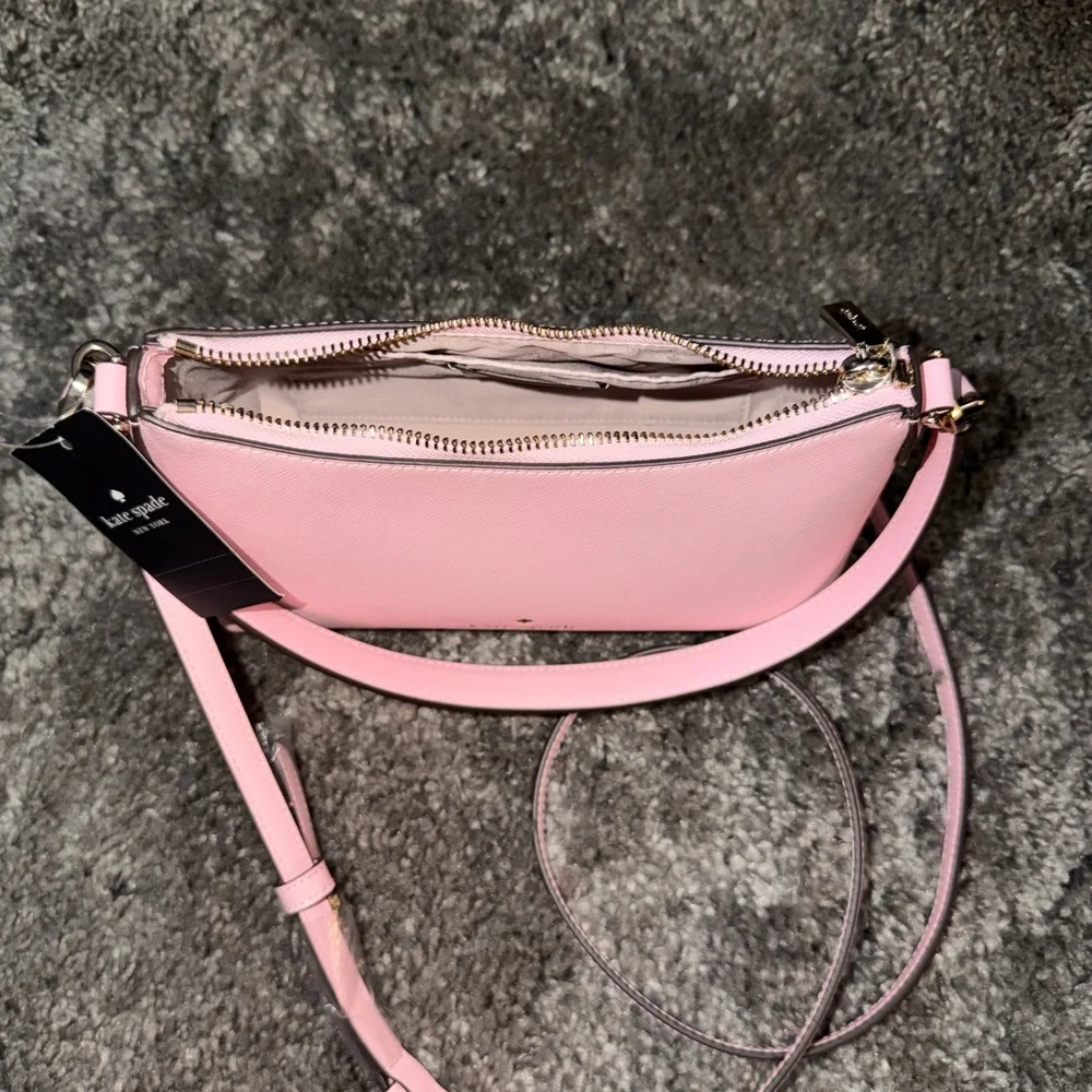 kate spade Pink Leather Shoulder Bag with Gold Logo - Picture 3 of 5